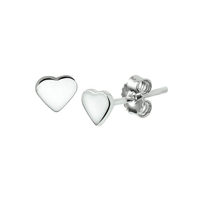 Zilveren kinder oorbellen hartje - Staartjes en Strikjes