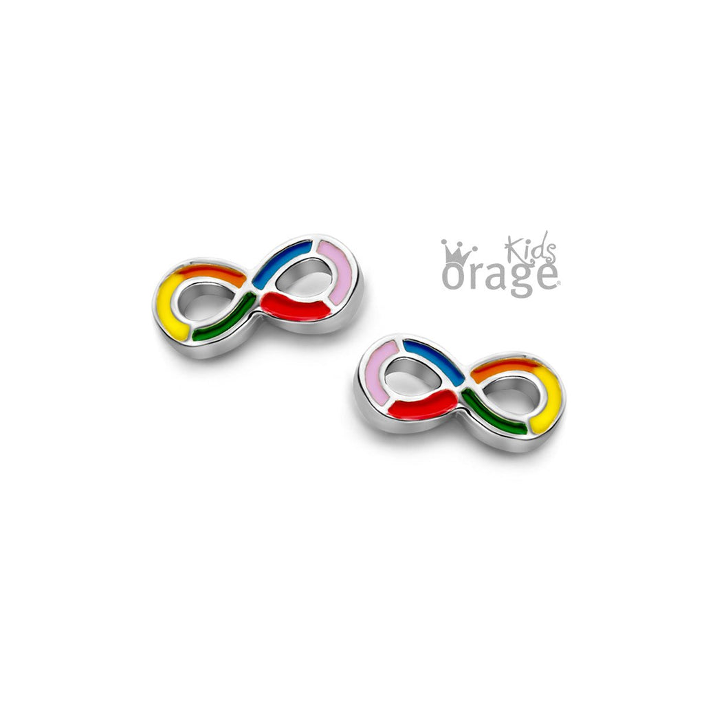 Zilveren kinder oorbellen infinity gekleurd Orage Kids - Staartjes en Strikjes