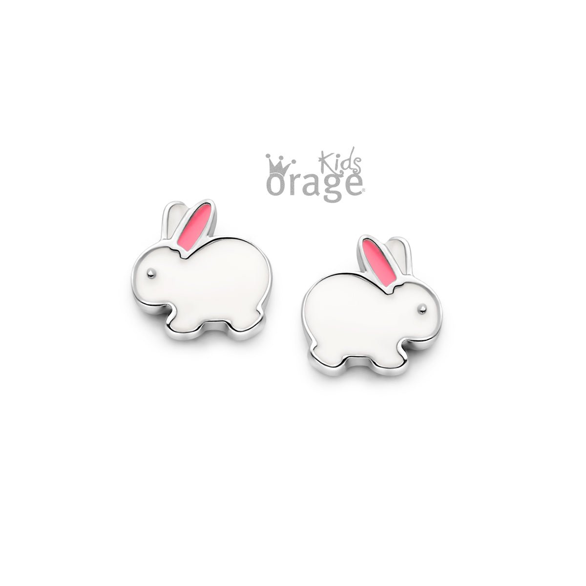 Zilveren kinder oorbellen konijn Orage Kids - Staartjes en Strikjes