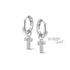 Zilveren kinder oorbellen kruisje Orage Teenz oorringen/creolen - Staartjes en Strikjes
