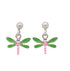 Zilveren kinder oorbellen libelle groen oorhangertjes Lapetra - Staartjes en Strikjes