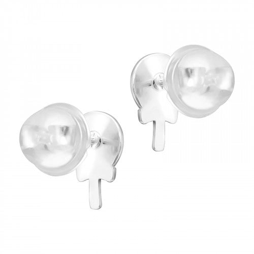 Zilveren kinder oorbellen lollipop - Staartjes en Strikjes