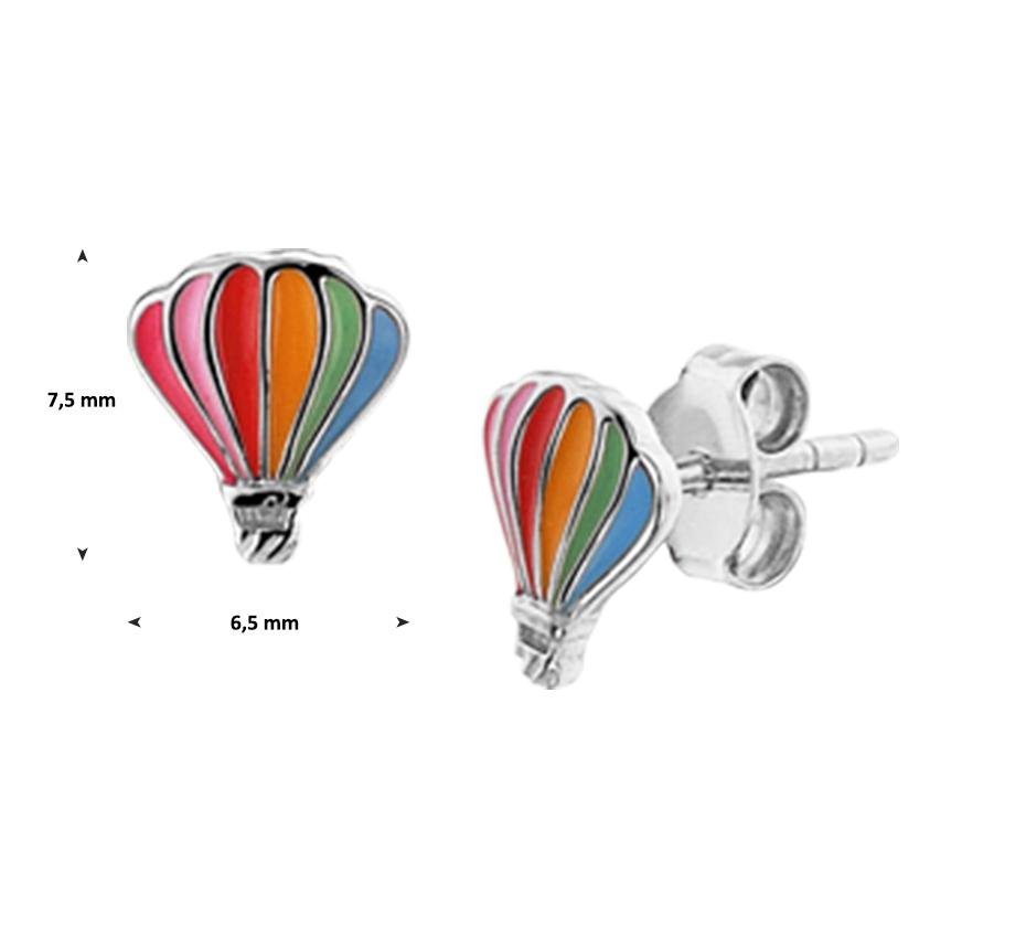 Zilveren kinder oorbellen luchtballon - Staartjes en Strikjes