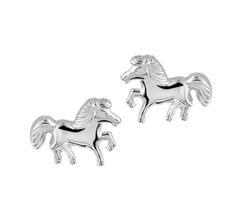 Zilveren kinder oorbellen paardjes - Staartjes en Strikjes