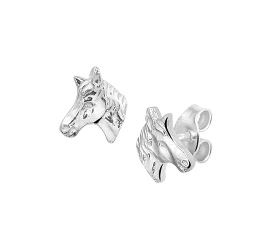 Zilveren kinder oorbellen paardjes - Staartjes en Strikjes