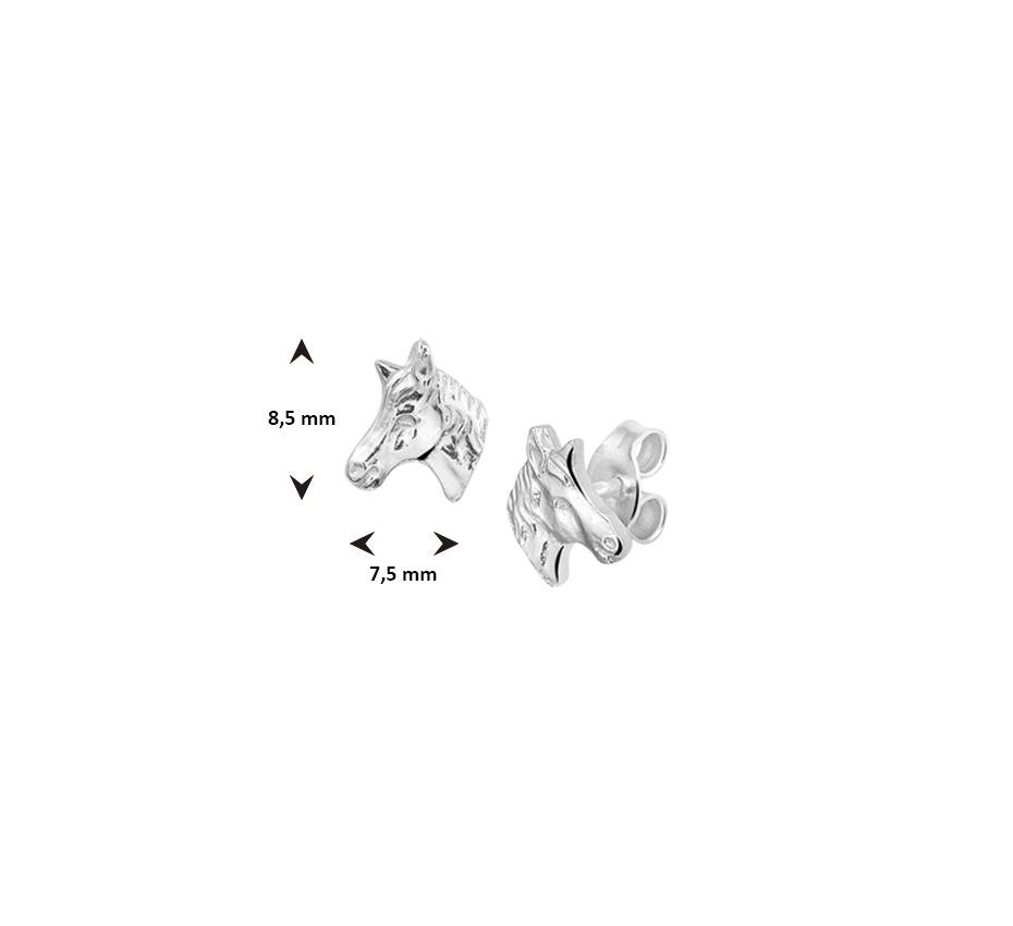 Zilveren kinder oorbellen paardjes - Staartjes en Strikjes