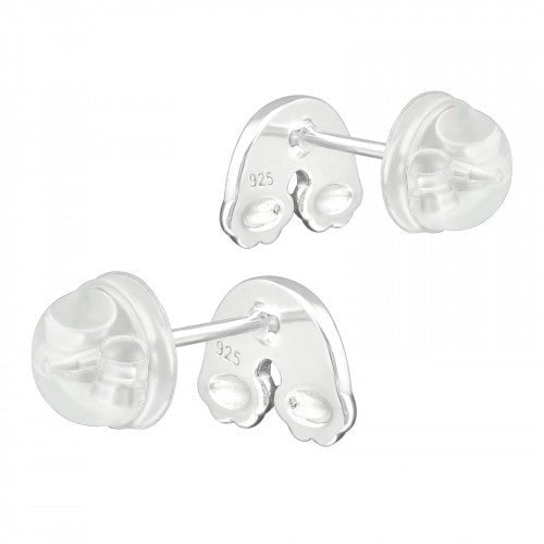 Zilveren kinder oorbellen regenboog met hartje - Staartjes en Strikjes