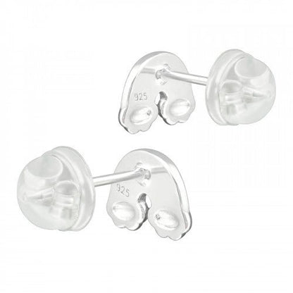 Zilveren kinder oorbellen regenboog met hartje - Staartjes en Strikjes