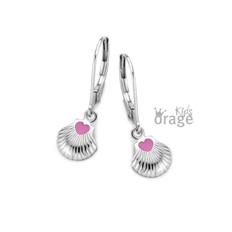 Zilveren kinder oorbellen schelpjes Orage Kids brisure sluiting - Staartjes en Strikjes