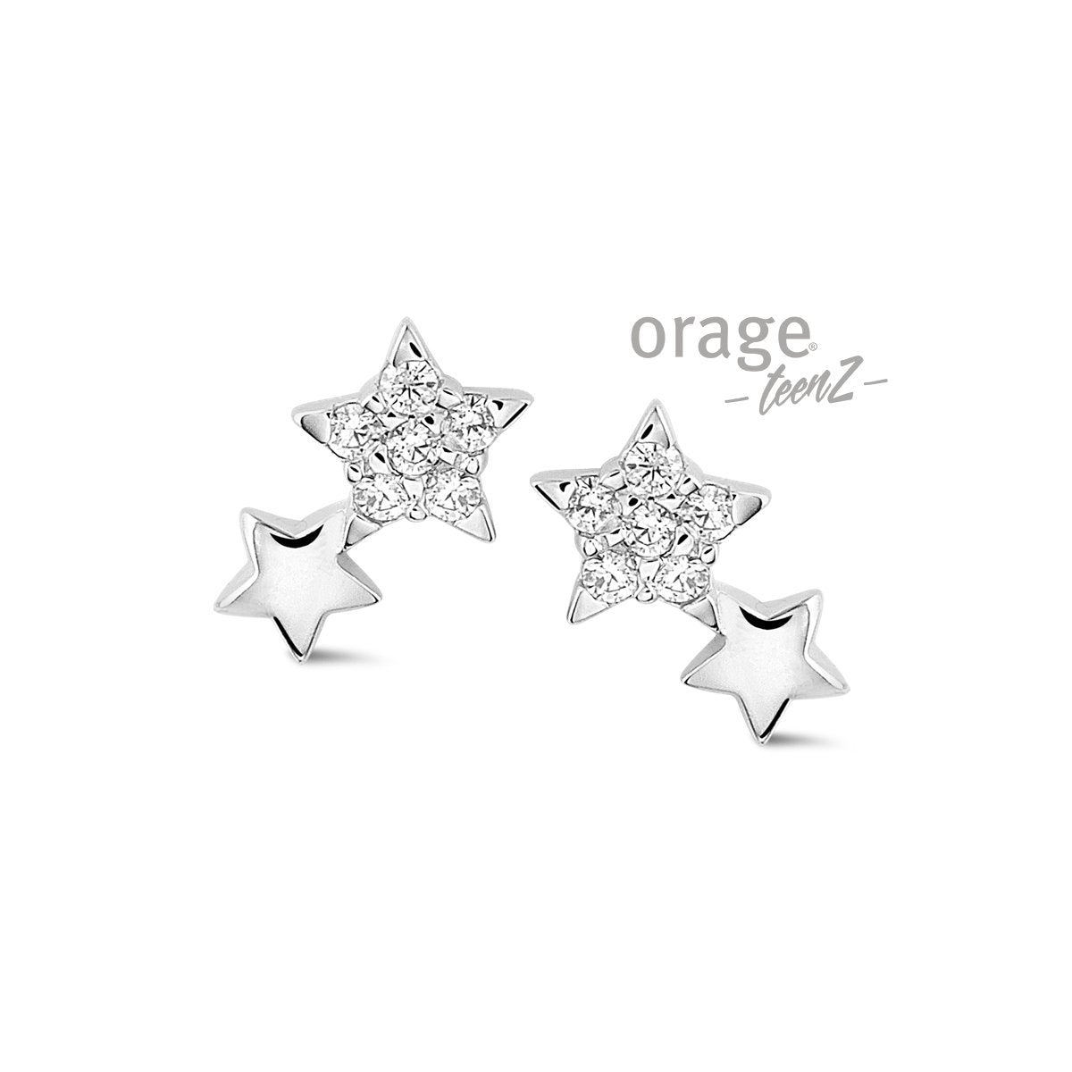 Zilveren kinder oorbellen sterren Orage Teenz - Staartjes en Strikjes