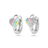 Zilveren kinderoorbellen creolen/oorringen hartjes pastel zirconia - Staartjes en Strikjes