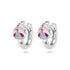 Zilveren kinderoorbellen creolen/oorringen lieveheersbeestje roze zirconia - Staartjes en Strikjes