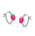 Zilveren kinderoorbellen creolen/oorringen met franse sluiting aardbei Lapetra - Staartjes en Strikjes