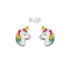 Zilveren kinderoorbellen eenhoorn/unicorn wit/multicolor Orage kids - Staartjes en Strikjes