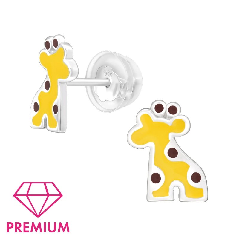 Zilveren kinderoorbellen giraffe - Staartjes en Strikjes