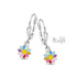 Zilveren kinderoorbellen met hangertjes bloemetjes multicolor Orage Kids - Staartjes en Strikjes