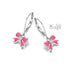 Zilveren kinderoorbellen oorhangers strikjes roze met steentje Orage Kids - Staartjes en Strikjes