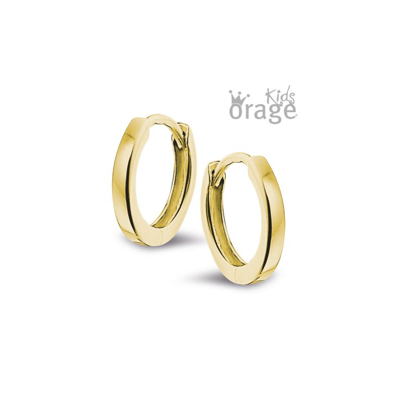 Zilveren kinderoorbellen oorringen/creolen gold plated Orage kids - Staartjes en Strikjes