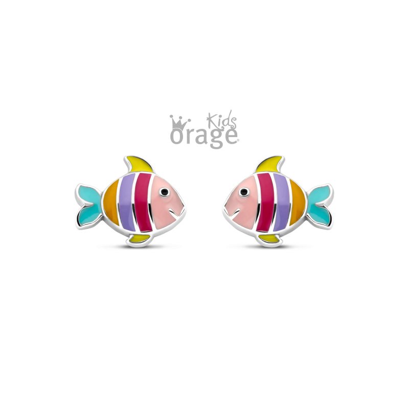Zilveren kinderoorbellen visjes Orage Kids - Staartjes en Strikjes
